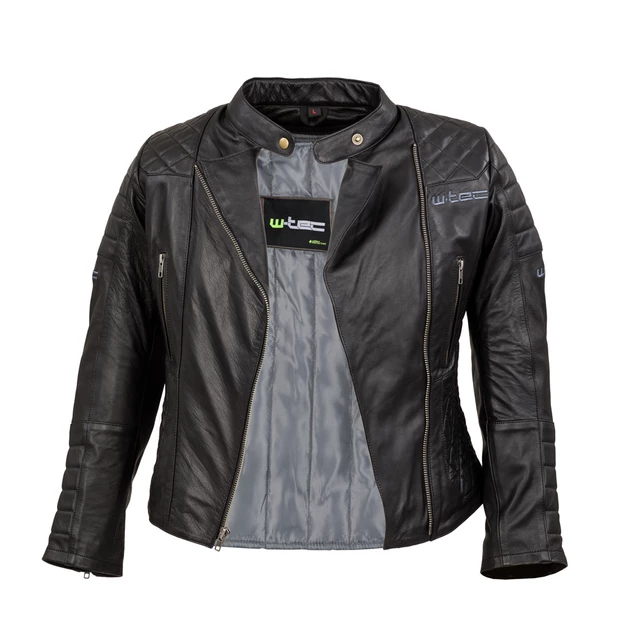 Dámska kožená moto bunda W-TEC Corallia - Black
