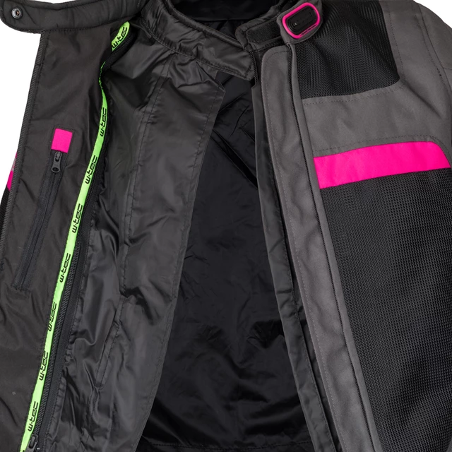 Dámska letná moto bunda W-TEC Monaca - Black Mesh-Pink