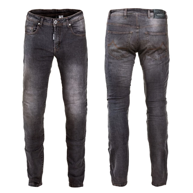 Pánské moto jeansy W-TEC Kancelor - 2. akosť - šedá