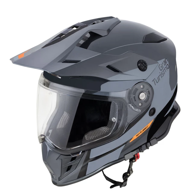 Moto prilba W-TEC V331 PR Graphic - Khaki-Grey - Shady Grey