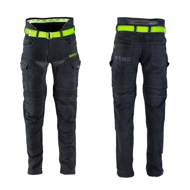 Pánske moto jeansy W-TEC Aredator - 2. akosť - čierna