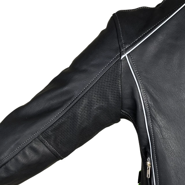 Dámska kožená moto bunda W-TEC Hagora - 2.akosť - matne čierna