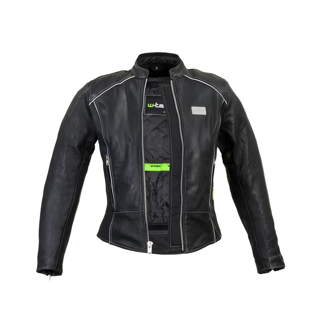Dámska kožená moto bunda W-TEC Hagora - 2.akosť - matne čierna