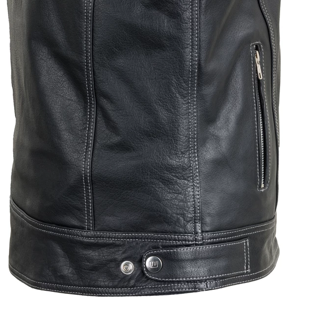 Kožená moto bunda W-TEC Mathal - 2. akosť - čierna