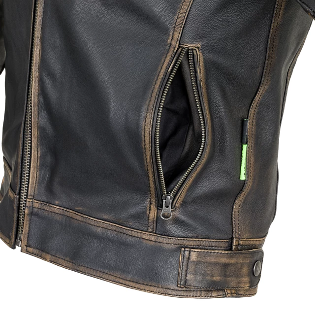Kožená moto bunda W-TEC Mungelli - vintage hnedá