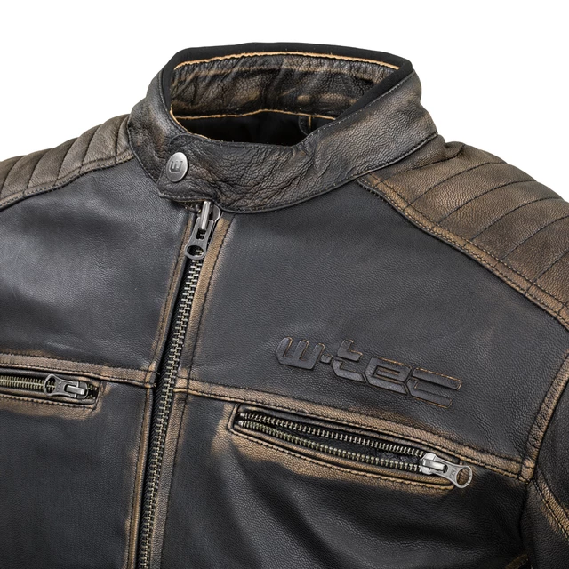 Kožená moto bunda W-TEC Mungelli - vintage hnedá