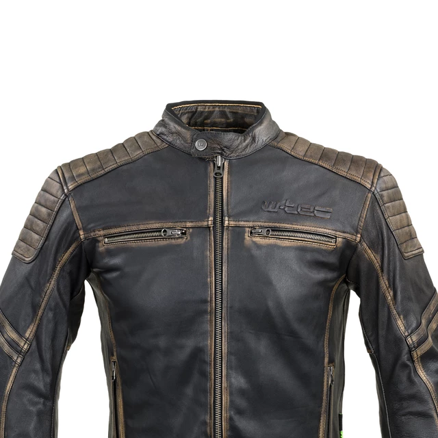 Kožená moto bunda W-TEC Mungelli - vintage hnedá