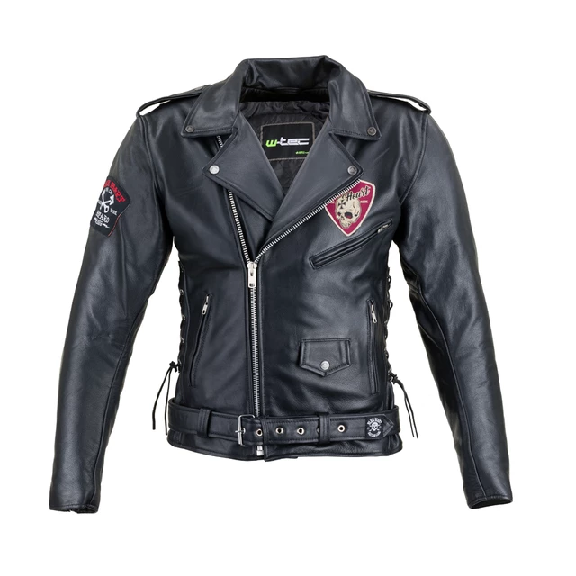 Kožená moto bunda W-TEC Black Heart Perfectis - čierna - čierna