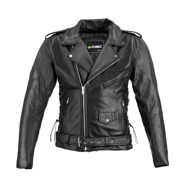 Kožená moto bunda W-TEC Perfectis - L - čierna