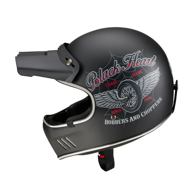 Moto prilba W-TEC Black Heart Retron s okuliarmi Dalhart - Angerwheel Silver