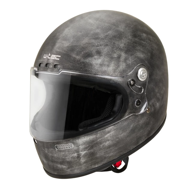 Moto prilba W-TEC Cruder Brindle - žíhaná strieborná - žíhaná strieborná