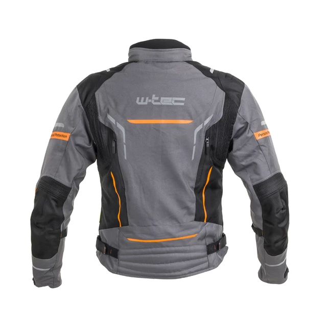 Pánska moto bunda W-TEC Brandon - čierno-šedo-oranžová