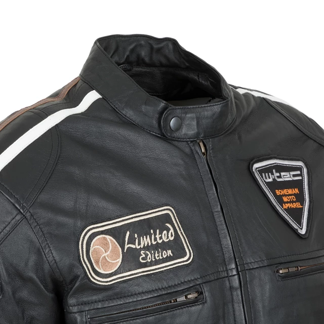 Pánska kožená moto bunda W-TEC Sheawen Black - 2.akosť - čierna