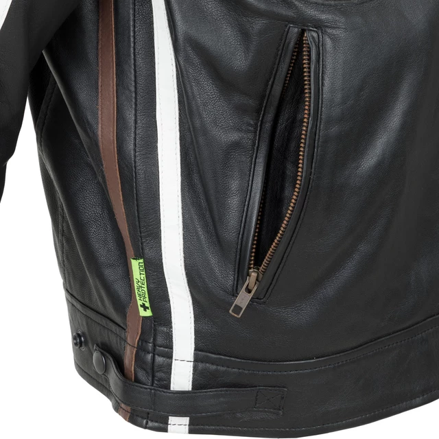 Pánska kožená moto bunda W-TEC Sheawen Black - 2.akosť - čierna