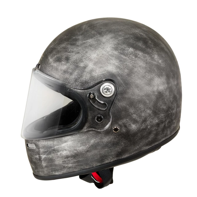 Moto prilba W-TEC Cruder Brindle - žíhaná strieborná