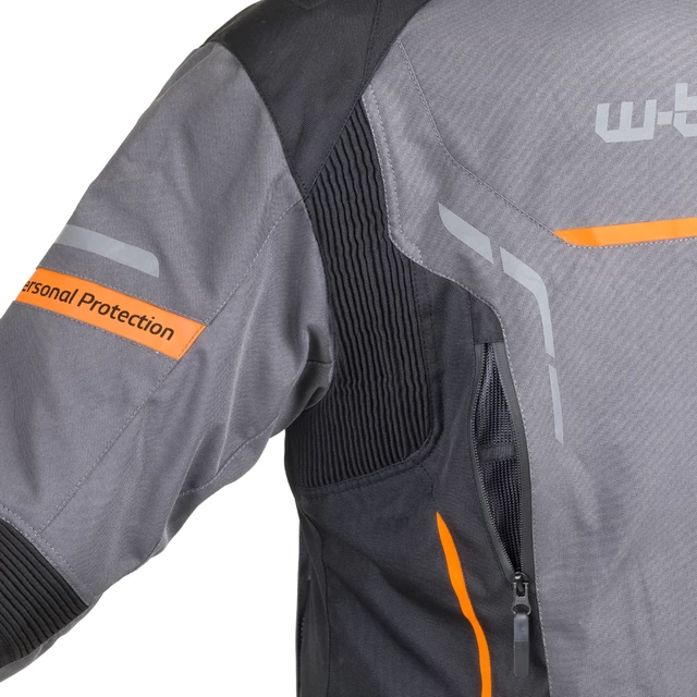 Pánska moto bunda W-TEC Brandon - čierno-šedo-oranžová