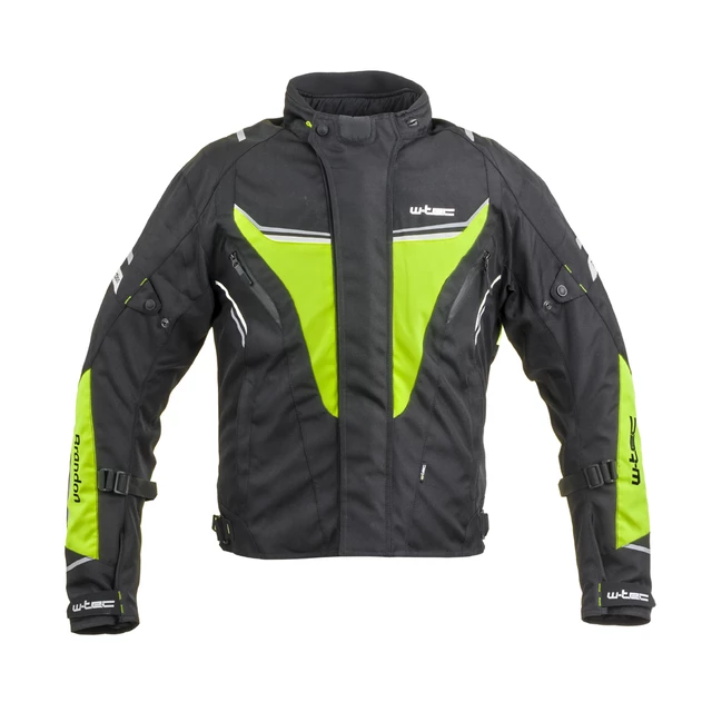 Pánska moto bunda W-TEC Brandon - čierno-šedo-oranžová - čierna-fluo žltá