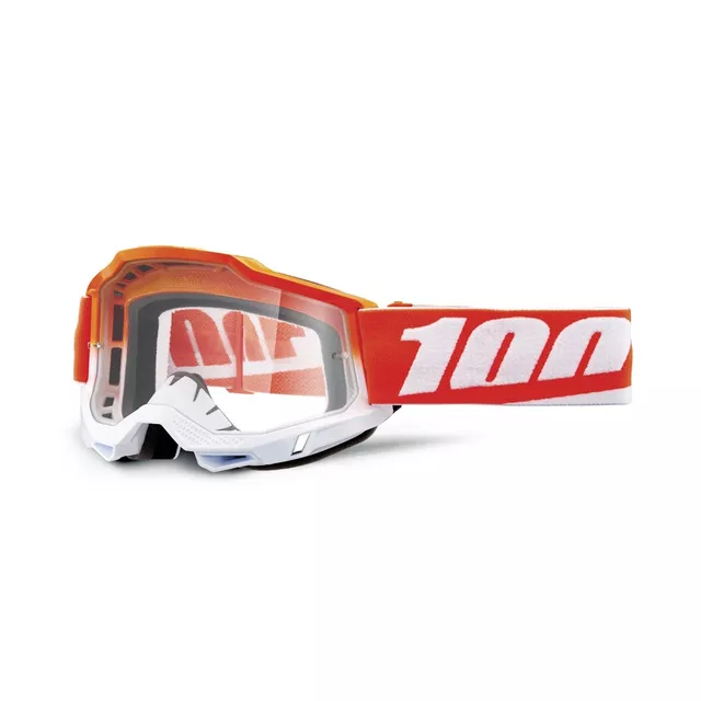 Motokrosové okuliare 100% Accuri 2 - Mifflin tmavo modrá, čire plexi - Matigofun oranžová, číre plexi