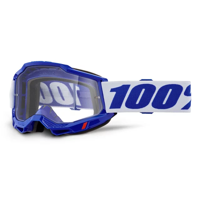 Motokrosové okuliare 100% Accuri 2 - Mifflin tmavo modrá, čire plexi - modrá, číre plexi