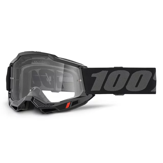 Motokrosové okuliare 100% Accuri 2 OTG - čierna, číre plexi - čierna, číre plexi