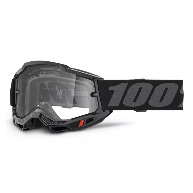 Motokrosové okuliare 100% Accuri 2 - Mifflin tmavo modrá, čire plexi - Enduro čierna, číre plexi