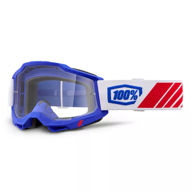 Motokrosové okuliare 100% Accuri 2 - Mifflin tmavo modrá, čire plexi - Kolby modrá, číre plexi