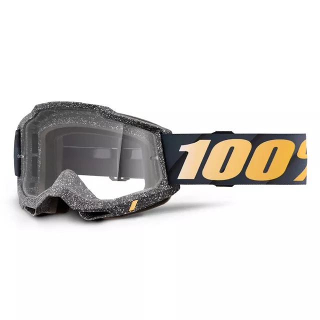 Motokrosové okuliare 100% Accuri 2 - Mifflin tmavo modrá, čire plexi - Risland čierná, číre plexi