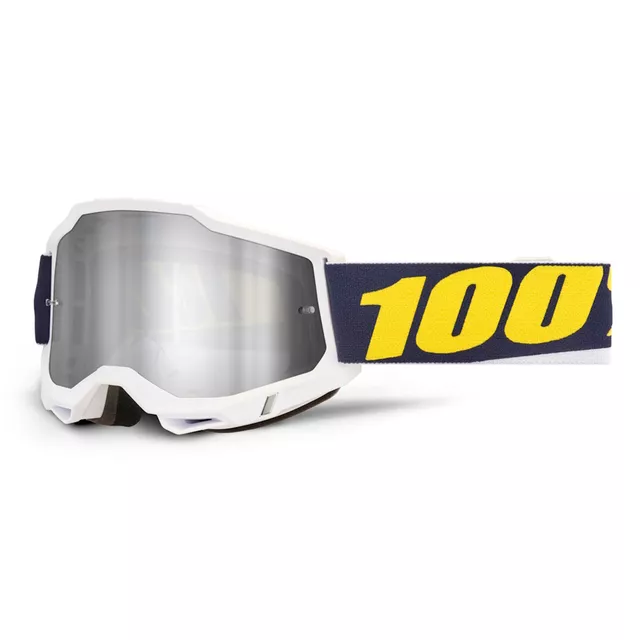 Motokrosové okuliare 100% Accuri 2 Mirror - Torc biela, zrkadlové plexi