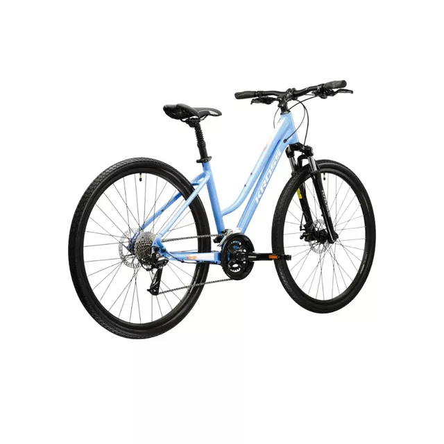 Dámsky crossový bicykel Kross Evado 3.0 28" Gen 007 - modrá / biela / lesk