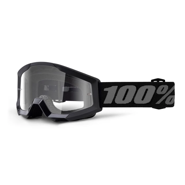 Detské motokrosové okuliare 100% Strata Mini - Gron červená, číre plexi - Gron čierna, číre plexi