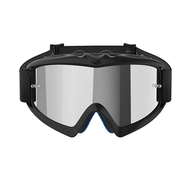 Detské motokrosové okuliare Alpinestars Vision Mirror Youth - Corp černá, zrcadlové stříbrné plexi