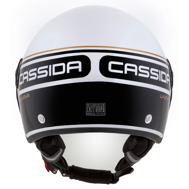 Moto prilba Cassida Handy Plus Linear biela perleť/čierna/zlatá - 2.akosť