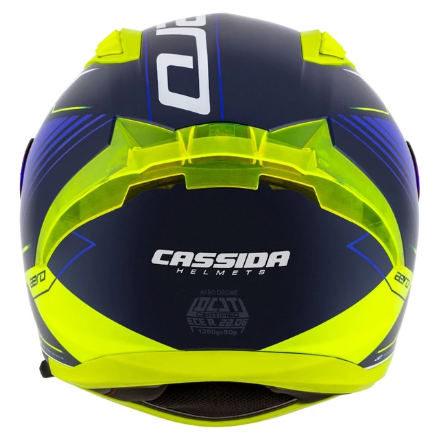 Moto prilba Cassida Aero Drome modrá/žltá fluo/svetlo modrá/biela