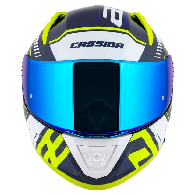 Moto prilba Cassida Aero Drome modrá/žltá fluo/svetlo modrá/biela