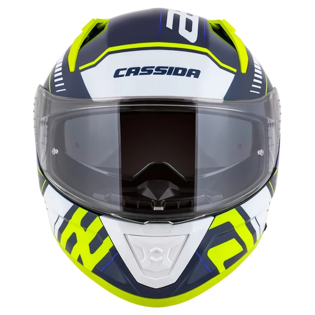 Moto prilba Cassida Aero Drome modrá/žltá fluo/svetlo modrá/biela