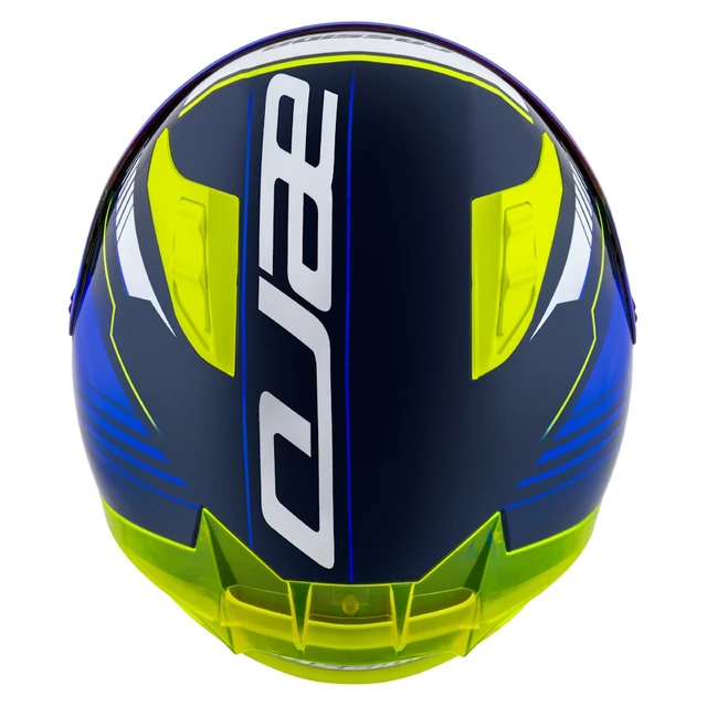 Moto prilba Cassida Aero Drome modrá/žltá fluo/svetlo modrá/biela