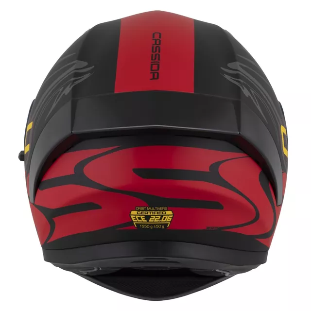 Moto prilba Cassida Orbit Multivers čierna matná/červená/šedá/žltá