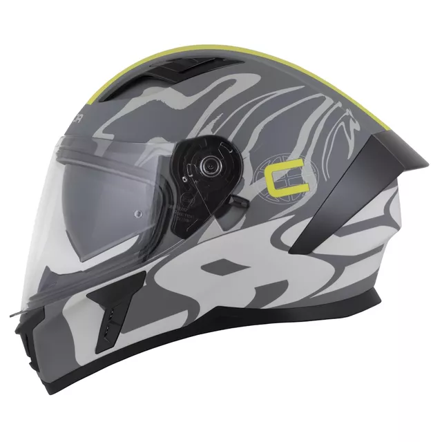 Moto prilba Cassida Orbit Multivers šedá matná/svetlo šedá/žltá fluo/čierna