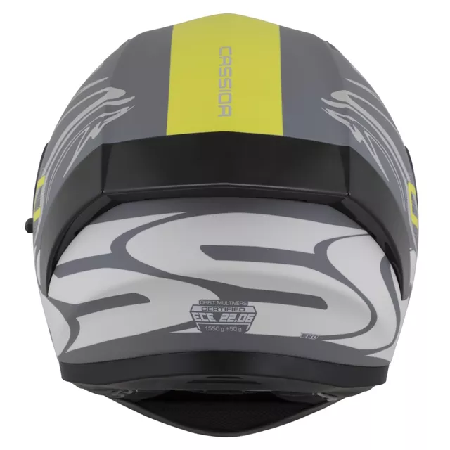 Moto prilba Cassida Orbit Multivers šedá matná/svetlo šedá/žltá fluo/čierna