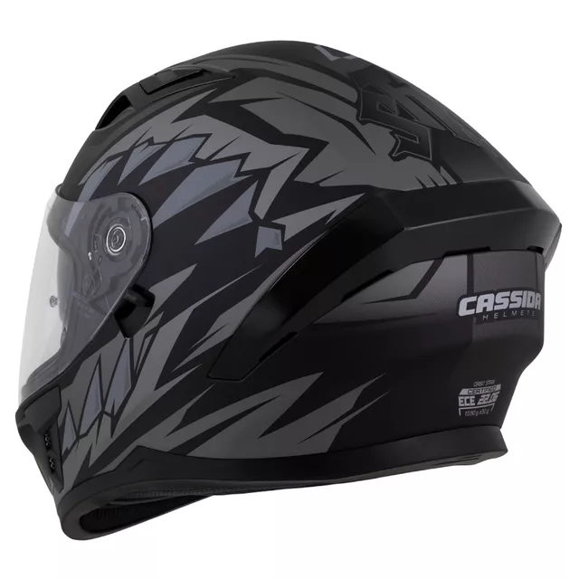 Moto prilba Cassida Orbit StriX čierna matná/šedá