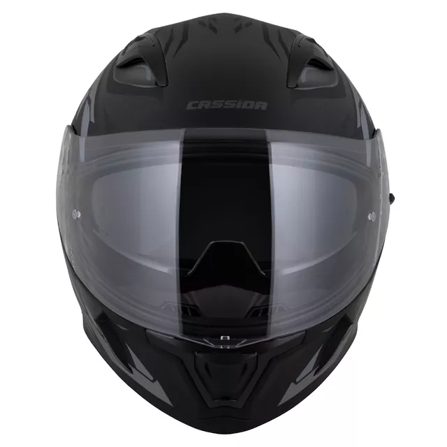 Moto prilba Cassida Orbit StriX čierna matná/šedá