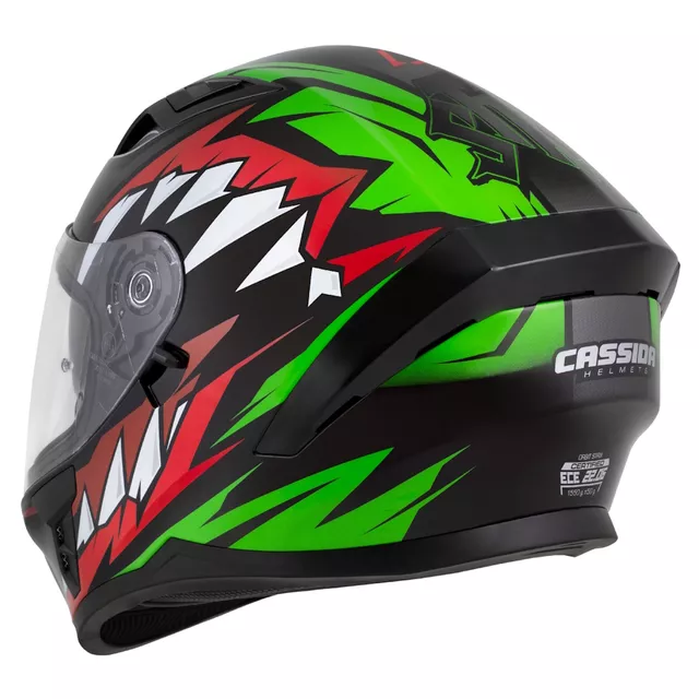 Moto prilba Cassida Orbit StriX červená/zelená/šedá/biela/čierna