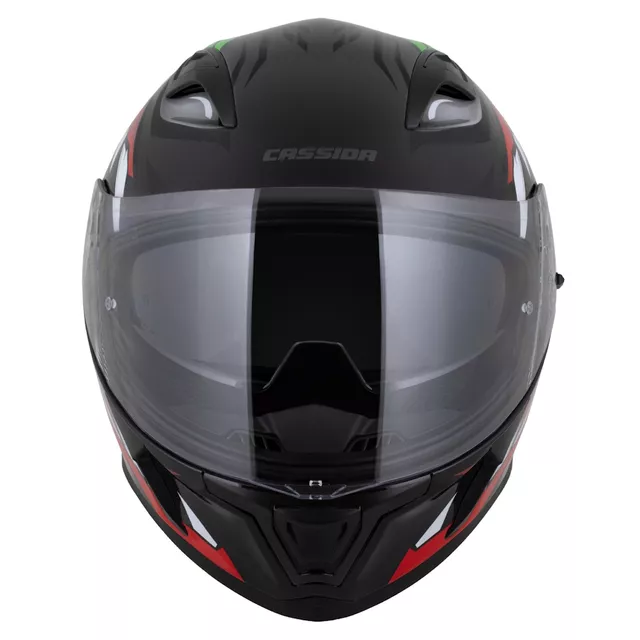 Moto prilba Cassida Orbit StriX červená/zelená/šedá/biela/čierna