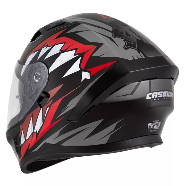 Moto prilba Cassida Orbit StriX červená/šedá/biela/čierna