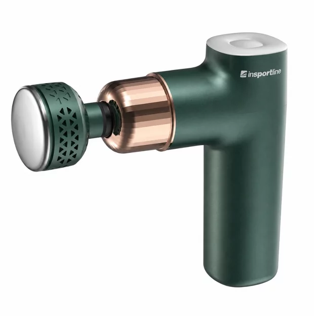 Masážna pištoľ s hrejivým/chladivým nadstavcom inSPORTline ChillFrost • 1800 mAh • 1600-2800 rpm • až 6 mm - čierna