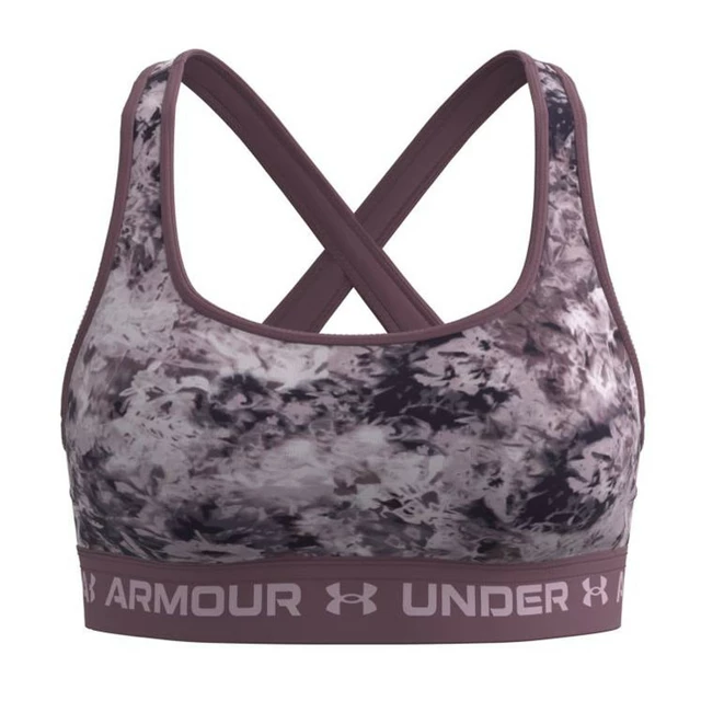 Dámska športová podprsenka Under Armour Crossback Mid Print - Mineral Blue