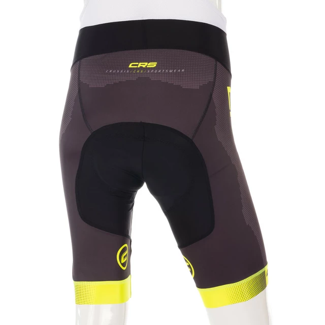 Pánske cyklistické kraťasy s trakmi Crussis CSW-068 - čierna-fluo žltá