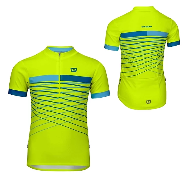 Detský cyklo dres Etape Lucky - ružová/limeta - žlutá fluo/modrá
