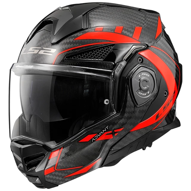 Preklápacia moto prilba LS2 FF901 Advant X Carbon Future Gl Red P/J