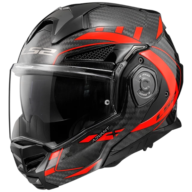 Preklápacia moto prilba LS2 FF901 Advant X Carbon Future Gl Red P/J